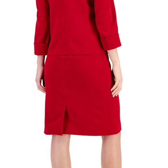 Kasper Open-Front Roll-Sleeve Jacket & Sleeveless Princess-Seam Sheath Dress - Picture 2 of 2